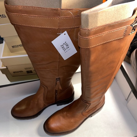 New 27 edit naturalizer cayce leather chestnut boots wide calf size 8.5 M - Picture 13 of 15